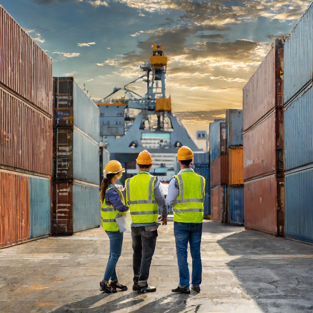 Contenedores marítimos en el puerto